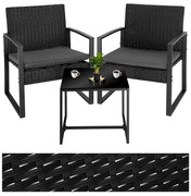 Zahradní sestava Coffi černá/šedá