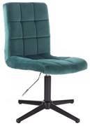 LuxuryForm DESIGN Stolička TOLEDO VELUR na čiernom kríži - zelená