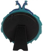 Modrý okrúhly fotorámik zdobený pávmi - 17*3*21 cm / Ø 13 cm