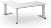 Rohový kancelársky písací stôl PRIMO FLEXIBLE, 1800 x 1800 mm, biela