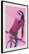 Artgeist Plagát - Woman on Bicycle [Poster] Veľkosť: 20x30, Verzia: Čierny rám s passe-partout