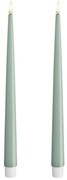 DeluxeHomeart Vysoké LED sviečky Shiny Salvie Green – set 2 ks