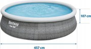 Rozperný bazén okrúhly Bestway 457 x 457 cm, sada filtračných rebríkov