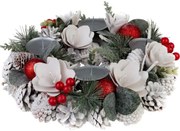Veniec MagicHome Vianoce, prírodný, biely, adventný, 30 cm