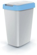Odpadkový kôš s farebným vekom, 12 l, modrá / sivá