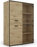 Vitrína Capannoli 120 2d2g dub artisan/čierna