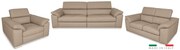 Moderná kožená sedacia súprava LOREN II 3+2+1, béžová (madras - 142 taupe)