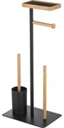 MSV Stojan na toaletný papier so štetkou a držiakom Teiki 20 x 30 x 67 cm, čierna