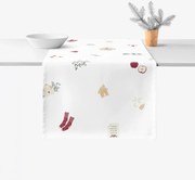 Goldea vianočný behúň na stôl 100% bavlnené plátno - vianočné symboly 20x120 cm