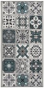 Protišmykový koberec/ behúň Patchwork tyrkysový