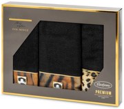 BAVLNENÝ UTERÁK EVA MINGE23 SADA 1KS 30X50 CM, 1KS 50X90 CM, 1KS 70X140 CM ČIERNA