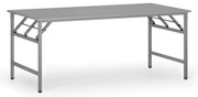 Konferenčný stôl FAST READY, 180x90 cm, sivostrieborná podnož, sivá