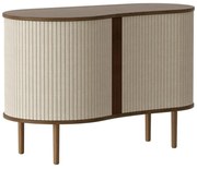 Hnedo-béžová nízka komoda v dekore duba s posuvnými dverami 100x67 cm Audacious – UMAGE
