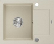 Mexen Enzo granitový jednokomorový drez s krátkym odkvapkávačom 576 x 465 mm, béžová - 6506571005-69