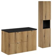 Koupelnová sestava Nova Oak 90 cm se skříňkami dub coast evoke/černá