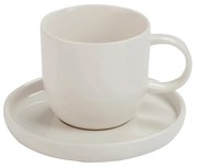 Biely šálka s tanierikom Ruby - 13,5 * 13,5 * 8,5 cm