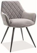 Jedálenská stolička Linea Velvet, sivá / čierna