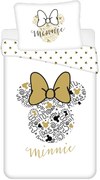 Bavlnené posteľné obliečky Minnie Mouse so zlatou potlačou - 100% bavlna - 70 x 90 cm + 140 x 200 cm