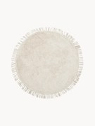 Okrúhly ručne tuftovaný bavlnený koberec so strapcami Daya