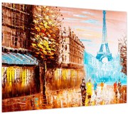 Obraz - Daždivého počasia a Eiffelovej veže (70x50 cm)