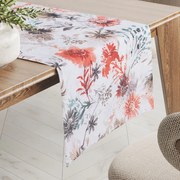 Biante Dekoračný behúň na stôl Leona LN-139 Červené a hnedé akvarelové kvety 20x120 cm