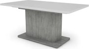 Jedálenský stôl Paulo 160x90 cm, biely/beton, rozkladací%
