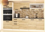 Kuchynská linka Belini 240 cm dub sonoma s pracovnou doskou Paula2  TOR PAULA2/4/WT/DS/0/B1