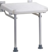 Bemeta Design HELP: Sprchové sedadlo, sklopné, s nohou, hliník, mat, biely plast - 353125033