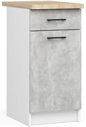 Spodná kuchynská skrinka s doskou OLIWIA S40 SZ1 biela / betón