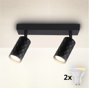 Brilagi - LED RGBW stmievateľné bodové svietidlo SELE DIAMANT 2xGU10/6,5W/230V Wi-Fi čierna