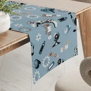 Biante Detský bavlnený behúň na stôl Sandra SA-588 Play Game na modrom 20x120 cm