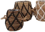 2ks kôš kvetináč z trávy s ušami Venice čierna - Ø29*30 / Ø19*25 cm