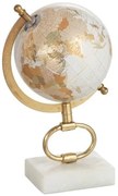 Glóbus na kovovej zlatej nohe Marble small - ∅15*27 cm