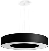 Závesné svietidlo Saturno Slim, 1x čierne textilné tienidlo, (biely plast), (fi 50 cm)