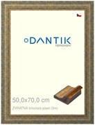 DANTIK rám na obraz 50x70 | ZVRATNÁ bílozlatá plast (Plexi Čiré)