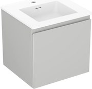 Mexen Orio, kúpeľňová skrinka 50 cm s umývadlom Otis, 1 zásuvka, šedá matná/biela matná, 91A10-05047-1-BF62-W18M01