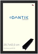 DANTIK rám na obraz 29,7x42 | ALU Černá matná (Plexi Čiré)