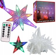 Vianočný svetelný záves hviezdy 138 LED farebné