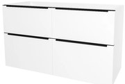 Mereo Mailo, kúpeľňová skrinka 121 cm, čierne madlo, Multidecor, Biela Arctic, MER-CN593SBBIAA