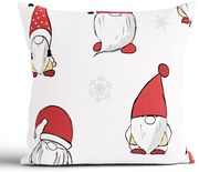 Vianočná bavlnená obliečka na vankúšik Renforcé 40 × 40 cm - Trpaslíci bielej