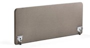 Stolový paraván ZONE, biele svorky, 1600x650x36 mm, látka Hush, svetlohnedá