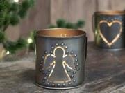 Mosadzný antik kovový svietnik s anjelikom a držadlom Angel - 8*8 cm