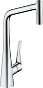 Hansgrohe Metris New, páková kuchynská batéria 320 s vyťahovacou spŕškou, chrómová, HAN-14820000