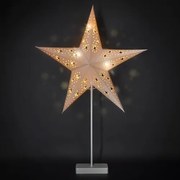 Solight LED vianočná hviezda so stojanom, biela, 45 cm, 10x LED, 2x AA
