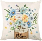 Ľanový povlak na vankúš BLOOM 45x45 cm, krémový