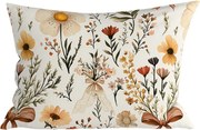 Polybavlnená obliečka na vankúš FLORAL RIBBON POLY 50x70 cm, krémová