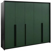 Skriňa Genua 255 zelená/čierna