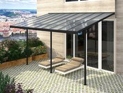 Pergola 618 x 305 cm (čierná+transparentní polykarbonát)