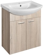 Aqualine Sapho, ZOJA umývadlová skrinka 61,5x74x32,5cm, dub platin, 2x dvierka, 51163