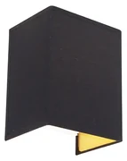 Moderná nástenná lampa čierna a zlatá - Vete